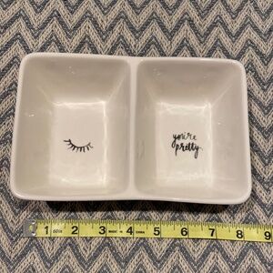 Rae Dunn “You’re Pretty” White Divided Trinket Tray 8x5